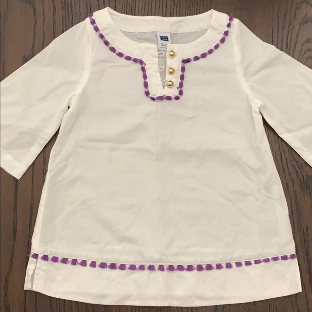 Janie and Jack 12-18 Mo Purple Tassels Cover Up
